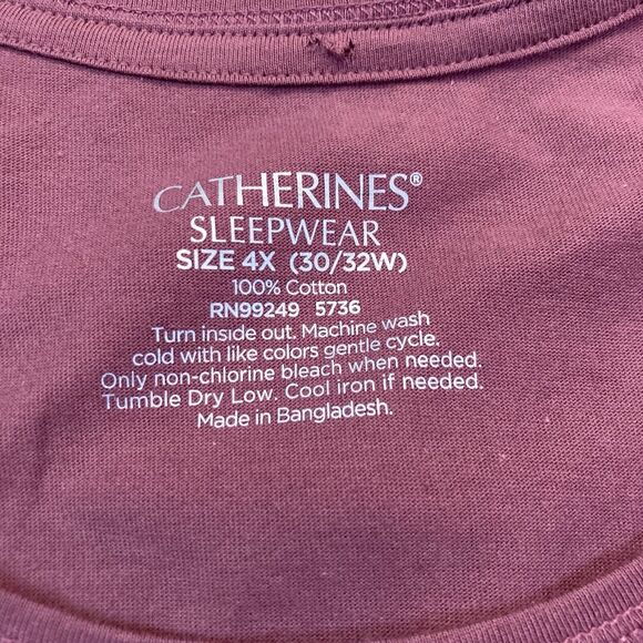 Catherines Sleepwear Shirt Womens Plus 4X Cotton Deer to my Heart - Picture 4 of 7